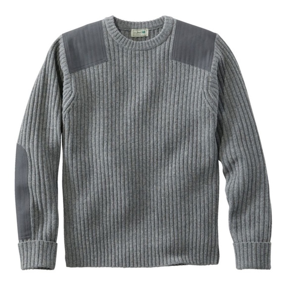L.L. BEAN Gray Commando Sweater Crewneck Size Large Tall - Picture 1 of 7